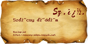Szécsy Ádám névjegykártya