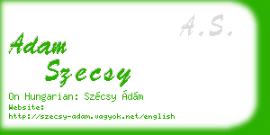 adam szecsy business card